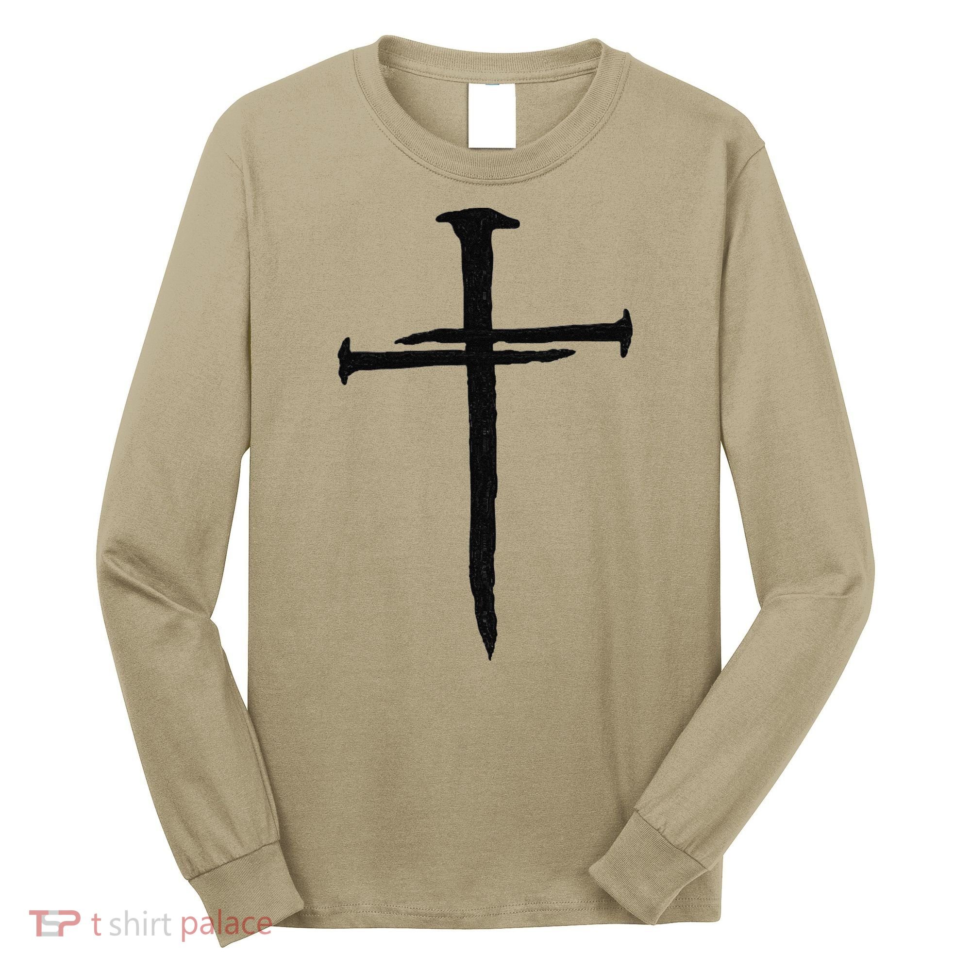 Christian Jesus Nail Cross Long Sleeve Shirt