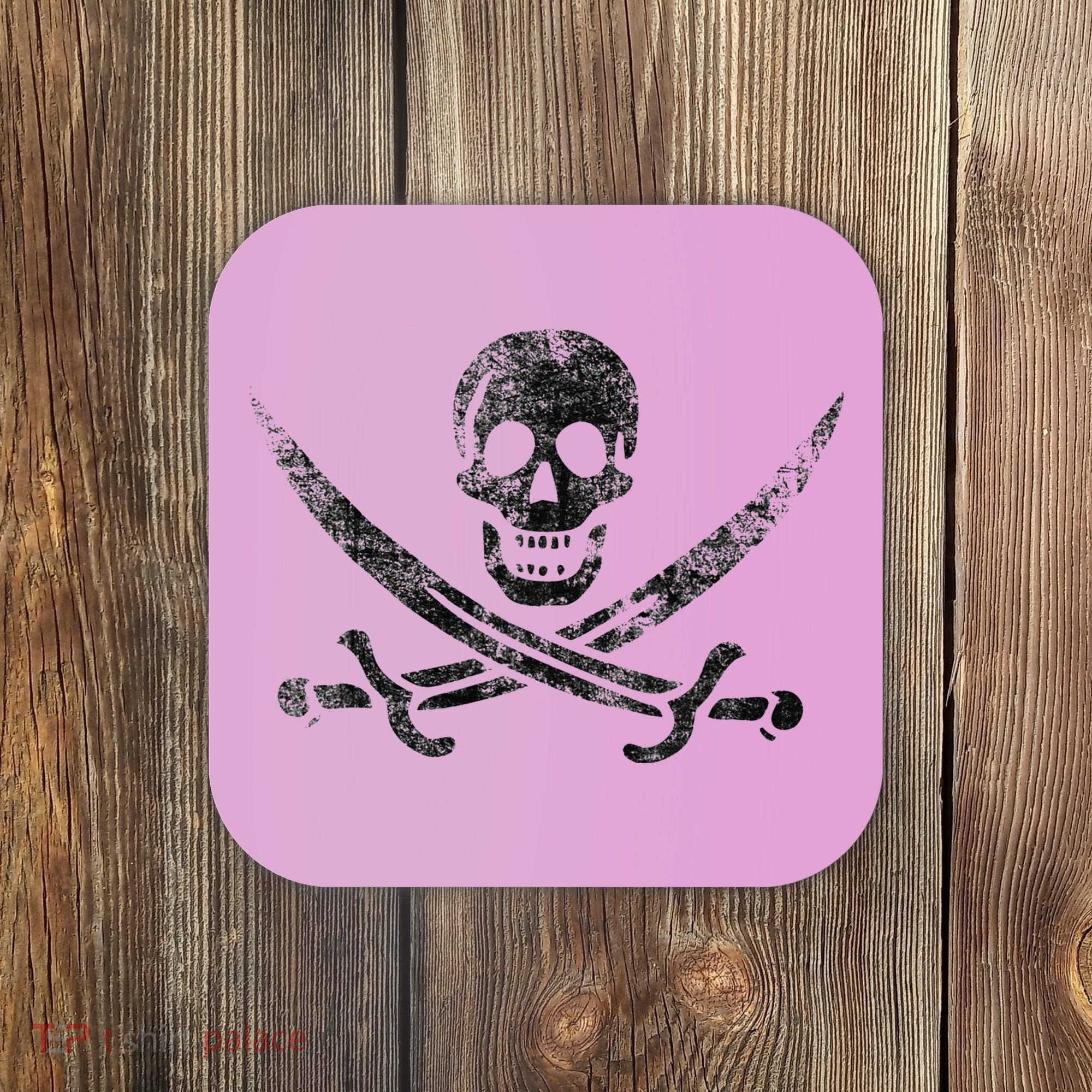 Calico Jack Pirate Flag Jolly Roger Distressed Graphic Coaster