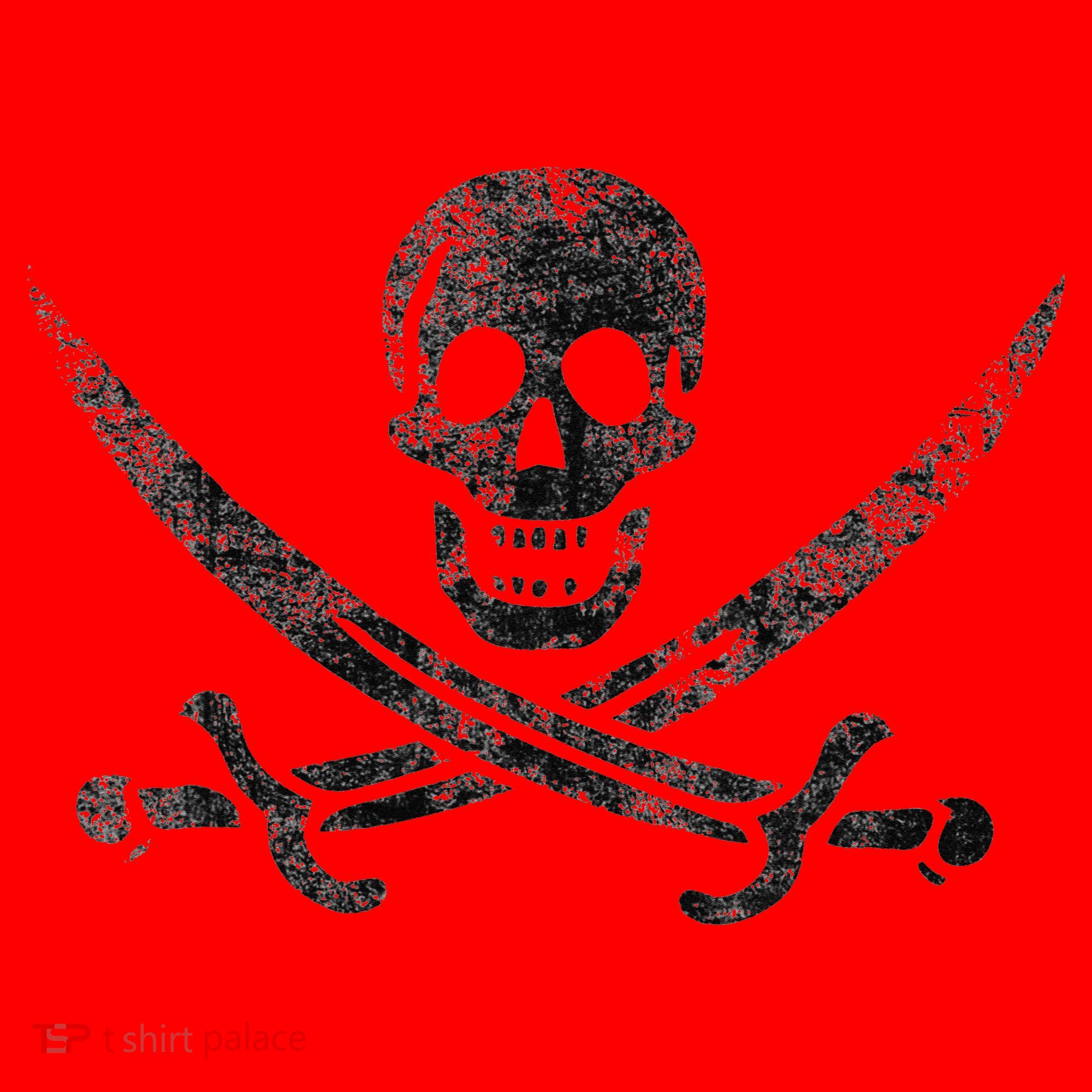Calico Jack Pirate Flag Jolly Roger Distressed Graphic Santa Hat
