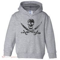 Calico Jack Pirate Flag Jolly Roger Distressed Graphic Toddler Hoodie thumb 0