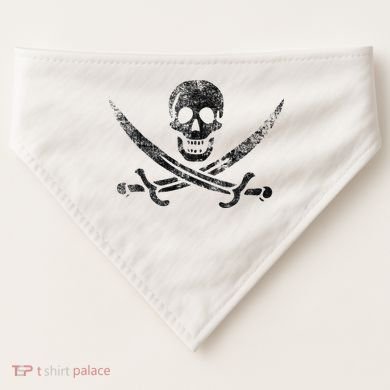 Calico Jack Pirate Flag Jolly Roger Distressed Graphic USA-Made Doggie Bandana