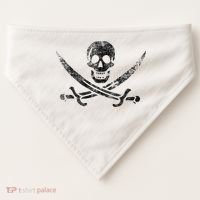 Calico Jack Pirate Flag Jolly Roger Distressed Graphic USA-Made Doggie Bandana thumb 0