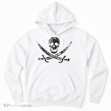 Calico Jack Pirate Flag Jolly Roger Distressed Graphic Hoodie