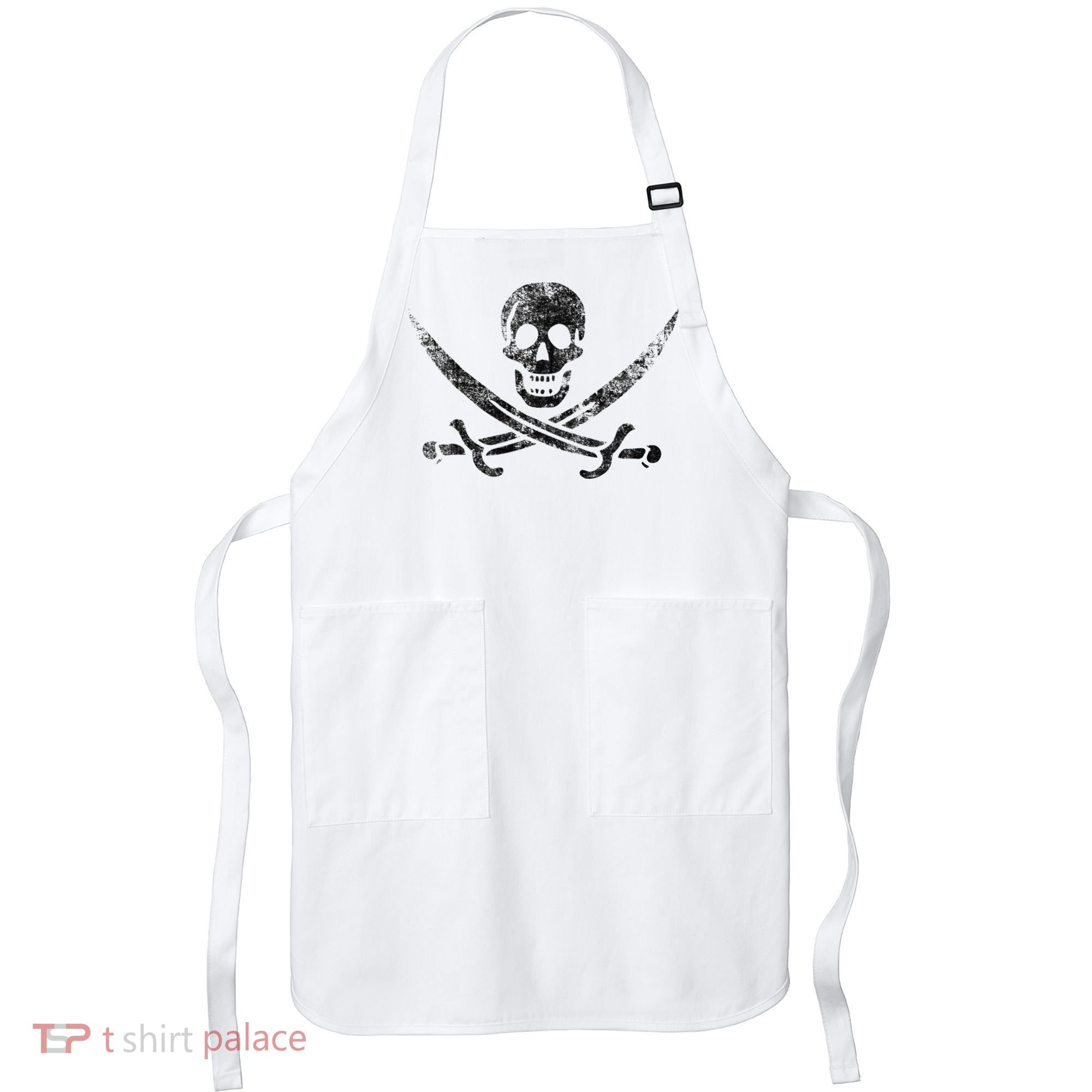 Calico Jack Pirate Flag Jolly Roger Distressed Graphic Apron