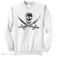 Calico Jack Pirate Flag Jolly Roger Distressed Graphic Sweatshirt thumb 0