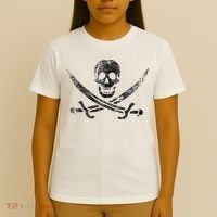 Calico Jack Pirate Flag Jolly Roger Distressed Graphic T-Shirt thumb 4