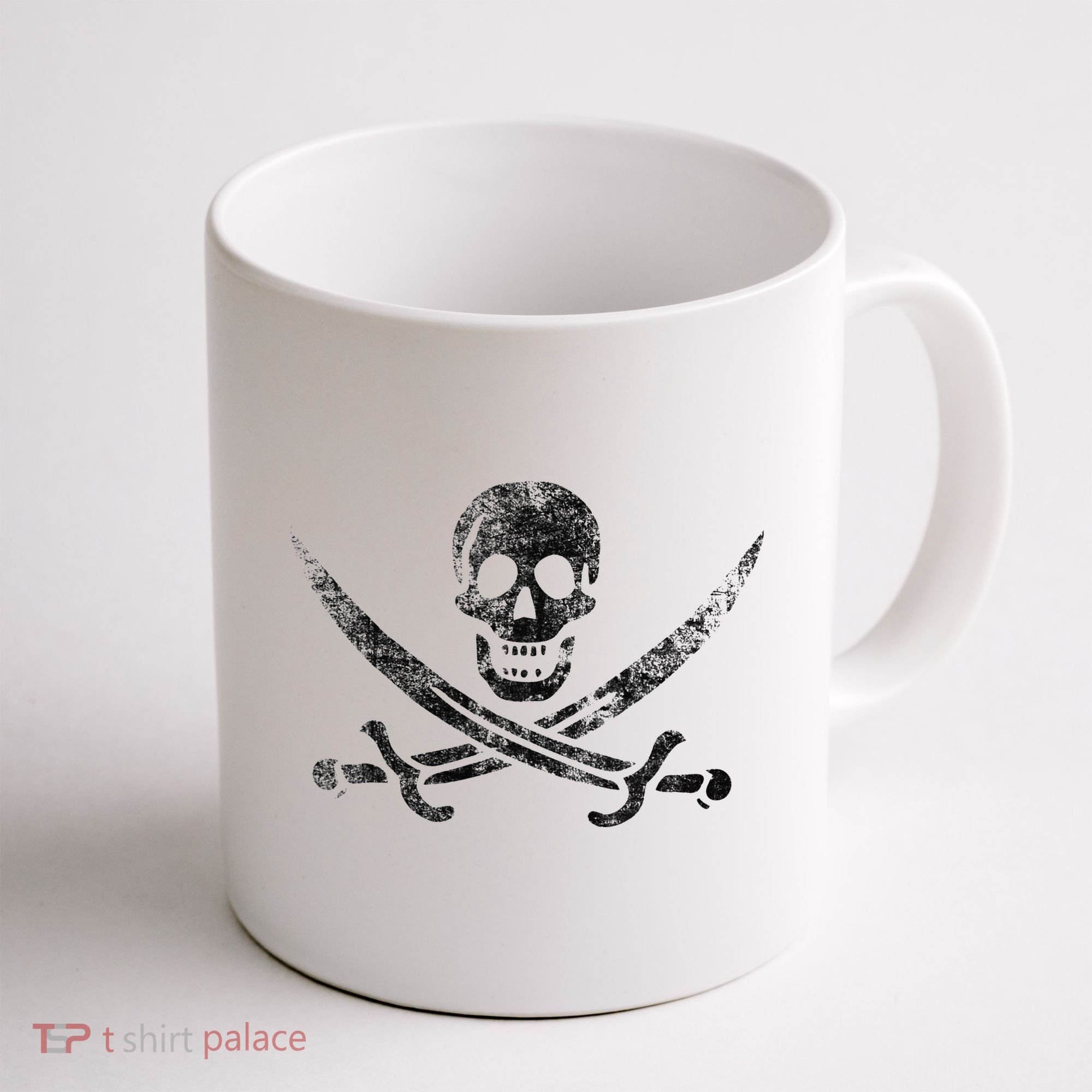 Calico Jack Pirate Flag Jolly Roger Distressed Graphic Coffee Mug