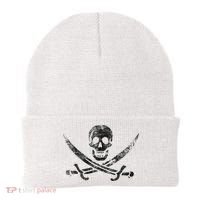 Calico Jack Pirate Flag Jolly Roger Distressed Graphic Beanie thumb 0