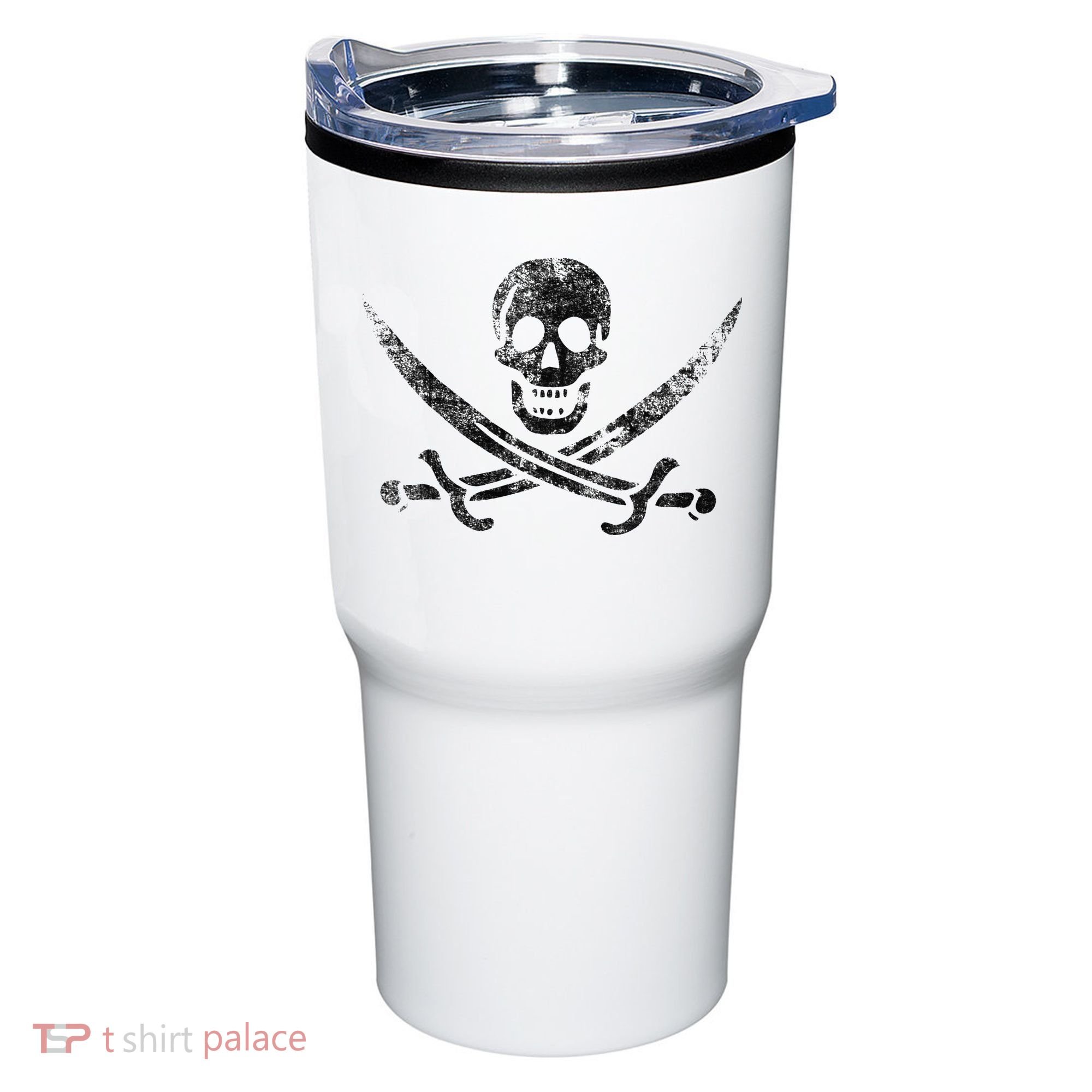 Calico Jack Pirate Flag Jolly Roger Distressed Graphic Tumbler