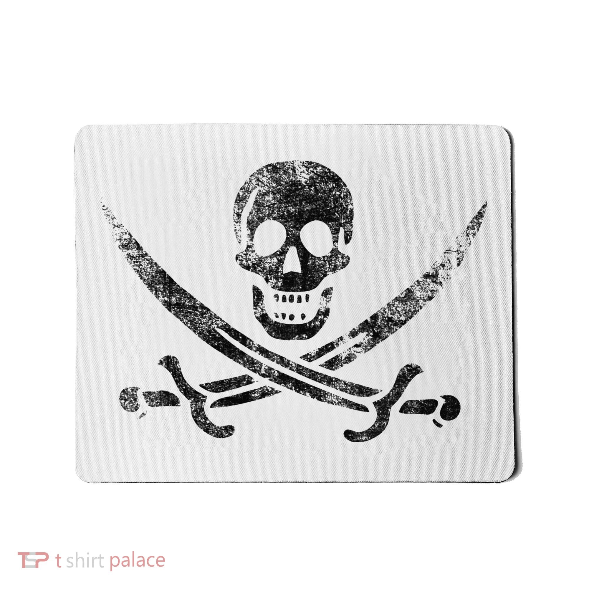 Calico Jack Pirate Flag Jolly Roger Distressed Graphic Mousepad