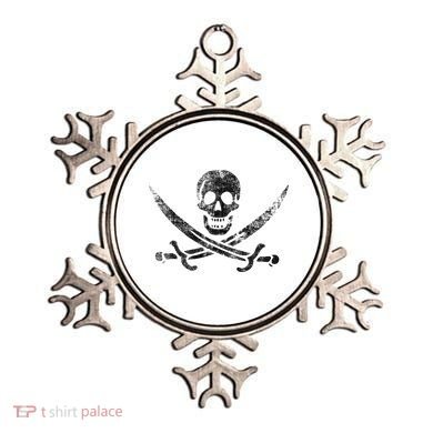 Calico Jack Pirate Flag Jolly Roger Distressed Graphic Ornament