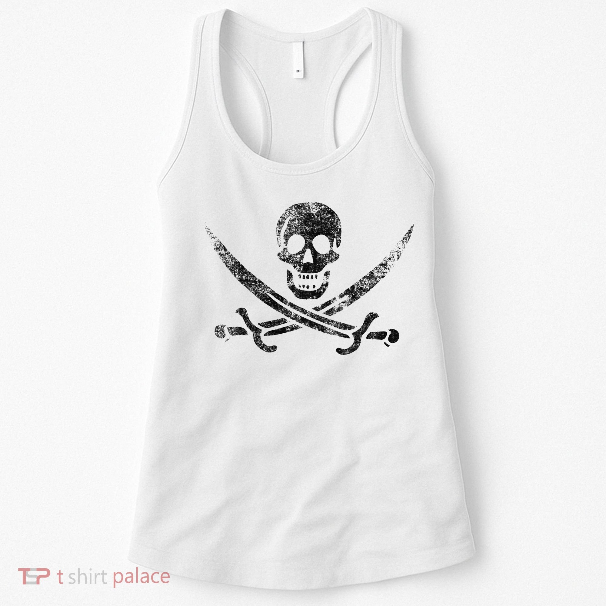 Calico Jack Pirate Flag Jolly Roger Distressed Graphic Women's Tank Top