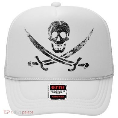 Calico Jack Pirate Flag Jolly Roger Distressed Graphic Hat