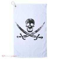 Calico Jack Pirate Flag Jolly Roger Distressed Graphic Golf Towel thumb 0