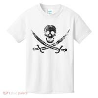 Calico Jack Pirate Flag Jolly Roger Distressed Graphic Kids T-Shirt thumb 0