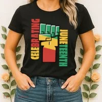 Celebrating Juneteenth Power Fist Women's T-Shirt thumb 2