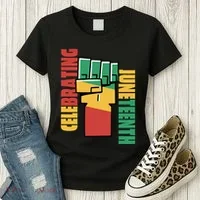 Celebrating Juneteenth Power Fist Women's T-Shirt thumb 3