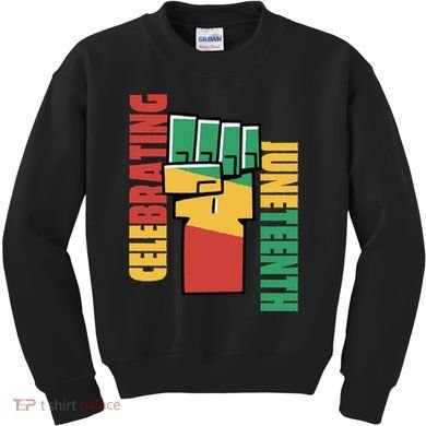 Celebrating Juneteenth Power Fist Kids Sweatshirt