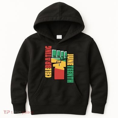 Celebrating Juneteenth Power Fist Kids Hoodie