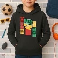Celebrating Juneteenth Power Fist Kids Hoodie thumb 2