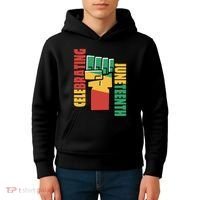 Celebrating Juneteenth Power Fist Kids Hoodie thumb 4