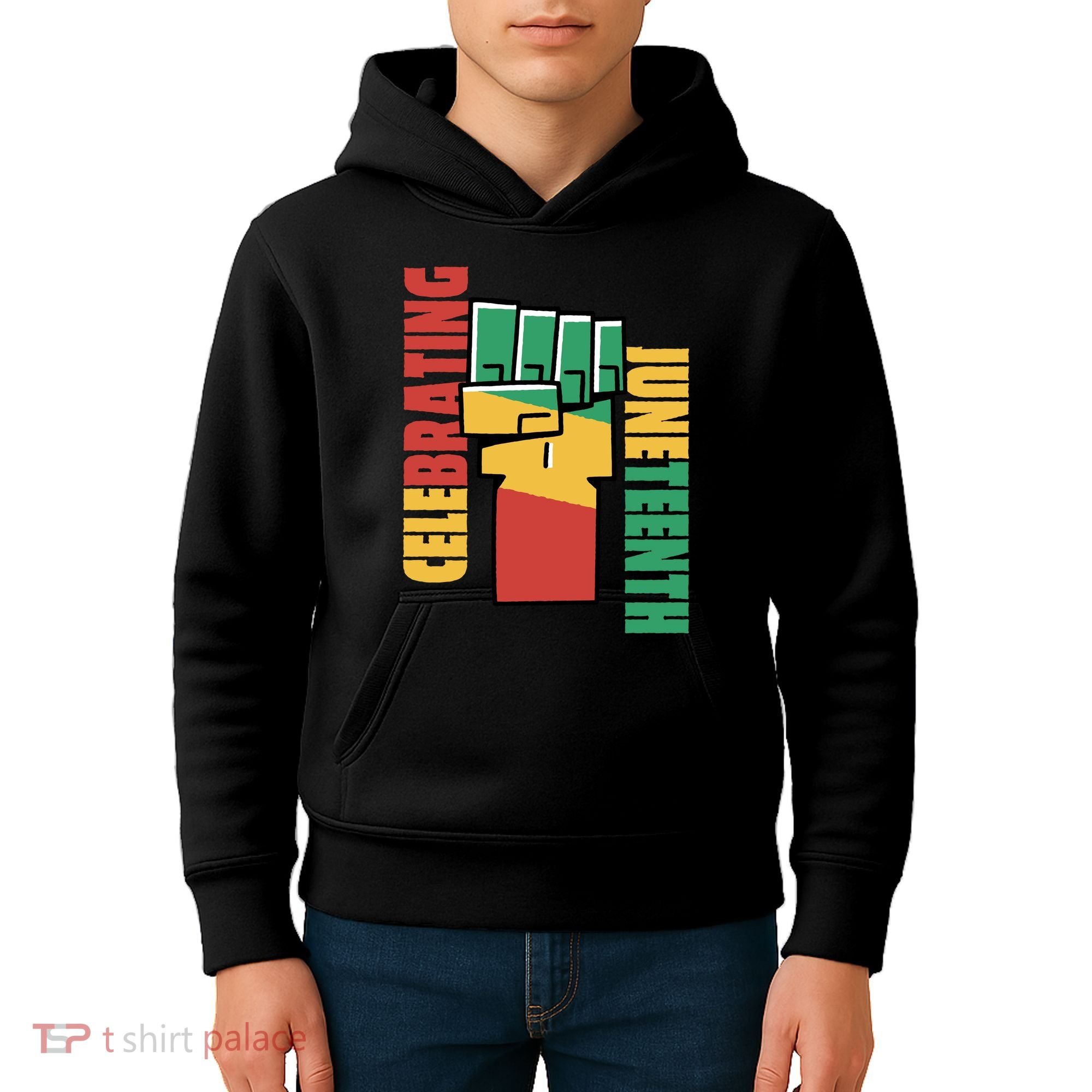 Celebrating Juneteenth Power Fist Kids Hoodie