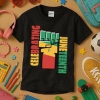 Celebrating Juneteenth Power Fist Kids T-Shirt thumb 3
