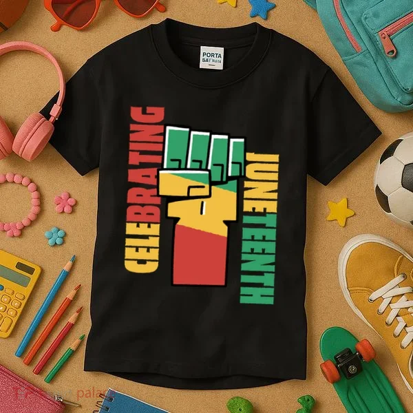 Celebrating Juneteenth Power Fist Kids T-Shirt