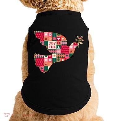 Christmas Joyful Pattern Peace Dove Doggie Tank