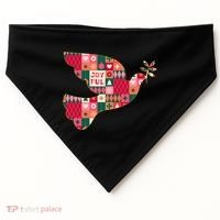 Christmas Joyful Pattern Peace Dove USA-Made Doggie Bandana thumb 0