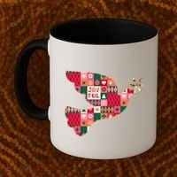 Christmas Joyful Pattern Peace Dove Coffee Mug thumb 2