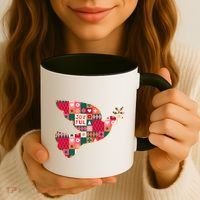 Christmas Joyful Pattern Peace Dove Coffee Mug thumb 3