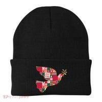 Christmas Joyful Pattern Peace Dove Beanie thumb 0