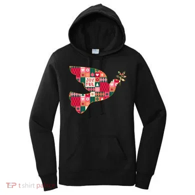Christmas Joyful Pattern Peace Dove Women's Hoodie