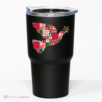 Christmas Joyful Pattern Peace Dove Tumbler