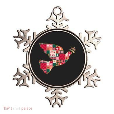 Christmas Joyful Pattern Peace Dove Ornament