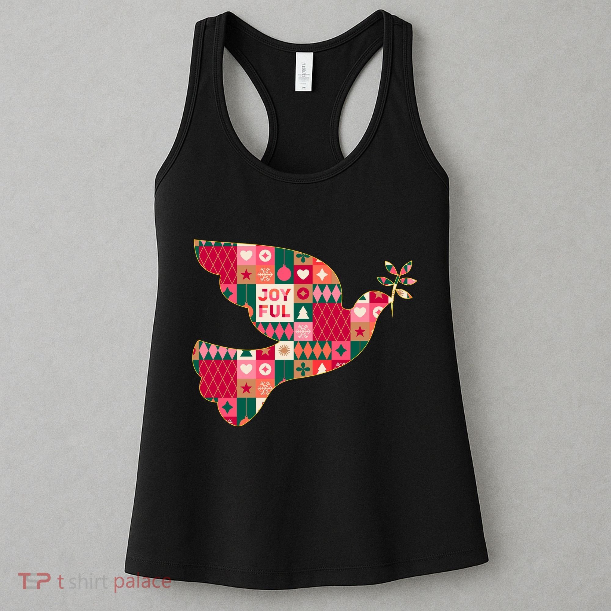 Christmas Joyful Pattern Peace Dove Women's Tank Top