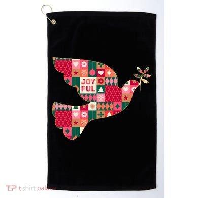 Christmas Joyful Pattern Peace Dove Golf Towel
