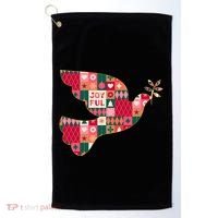 Christmas Joyful Pattern Peace Dove Golf Towel thumb 0