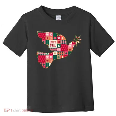 Christmas Joyful Pattern Peace Dove Toddler T-Shirt