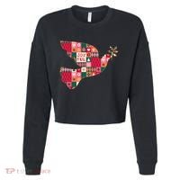 Christmas Joyful Pattern Peace Dove Cropped Pullover Crew thumb 0