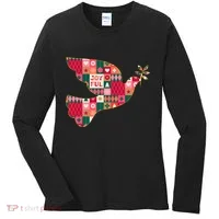 Christmas Joyful Pattern Peace Dove Women's Long Sleeve Shirt thumb 0