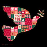 Christmas Joyful Pattern Peace Dove Women's Long Sleeve Shirt thumb 2