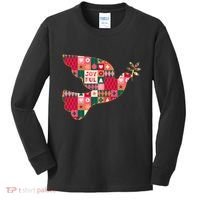 Christmas Joyful Pattern Peace Dove Kids Long Sleeve Shirt thumb 0