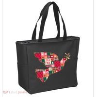 Christmas Joyful Pattern Peace Dove Tote Bag thumb 2