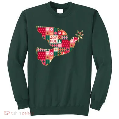 Christmas Joyful Pattern Peace Dove Sweatshirt