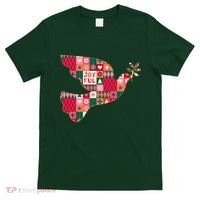 Christmas Joyful Pattern Peace Dove T-Shirt thumb 0