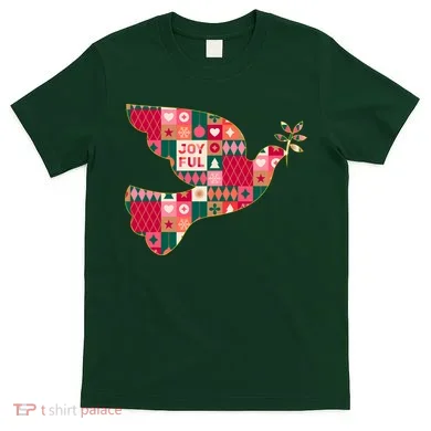 Christmas Joyful Pattern Peace Dove T-Shirt