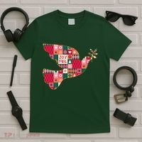 Christmas Joyful Pattern Peace Dove T-Shirt thumb 5