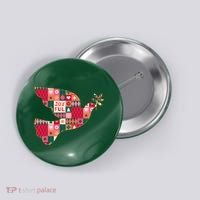 Christmas Joyful Pattern Peace Dove Button thumb 0
